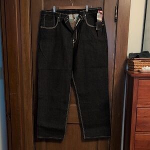 Black Embroidered Denim Jeans